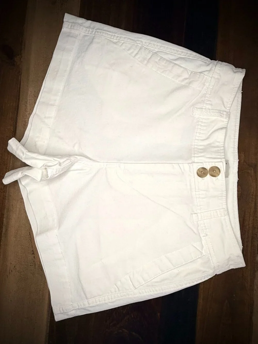 A New Day - White High Rise Chino: Shorts Stretch Cotton Double Button | Size 4